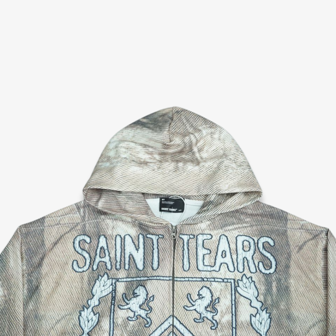 SAINT TEARS CAMO ZIP UP HOODIE