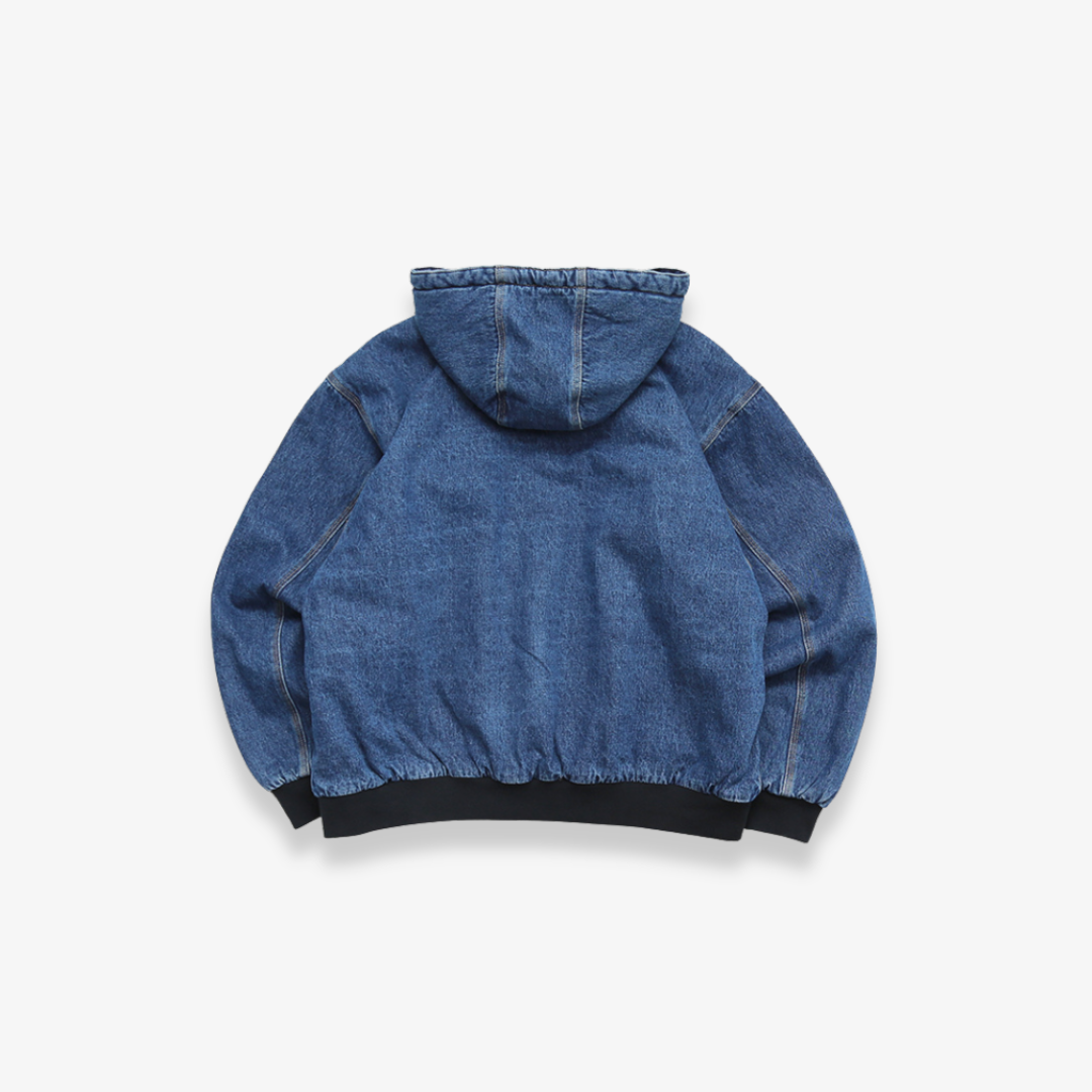 CARHARRT HEAVY DENIM ZIP UP HOODIE